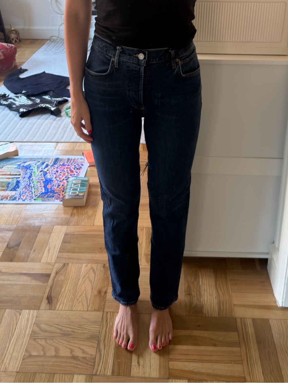 AGOLDE Dark Indigo Straight-Leg Jeans